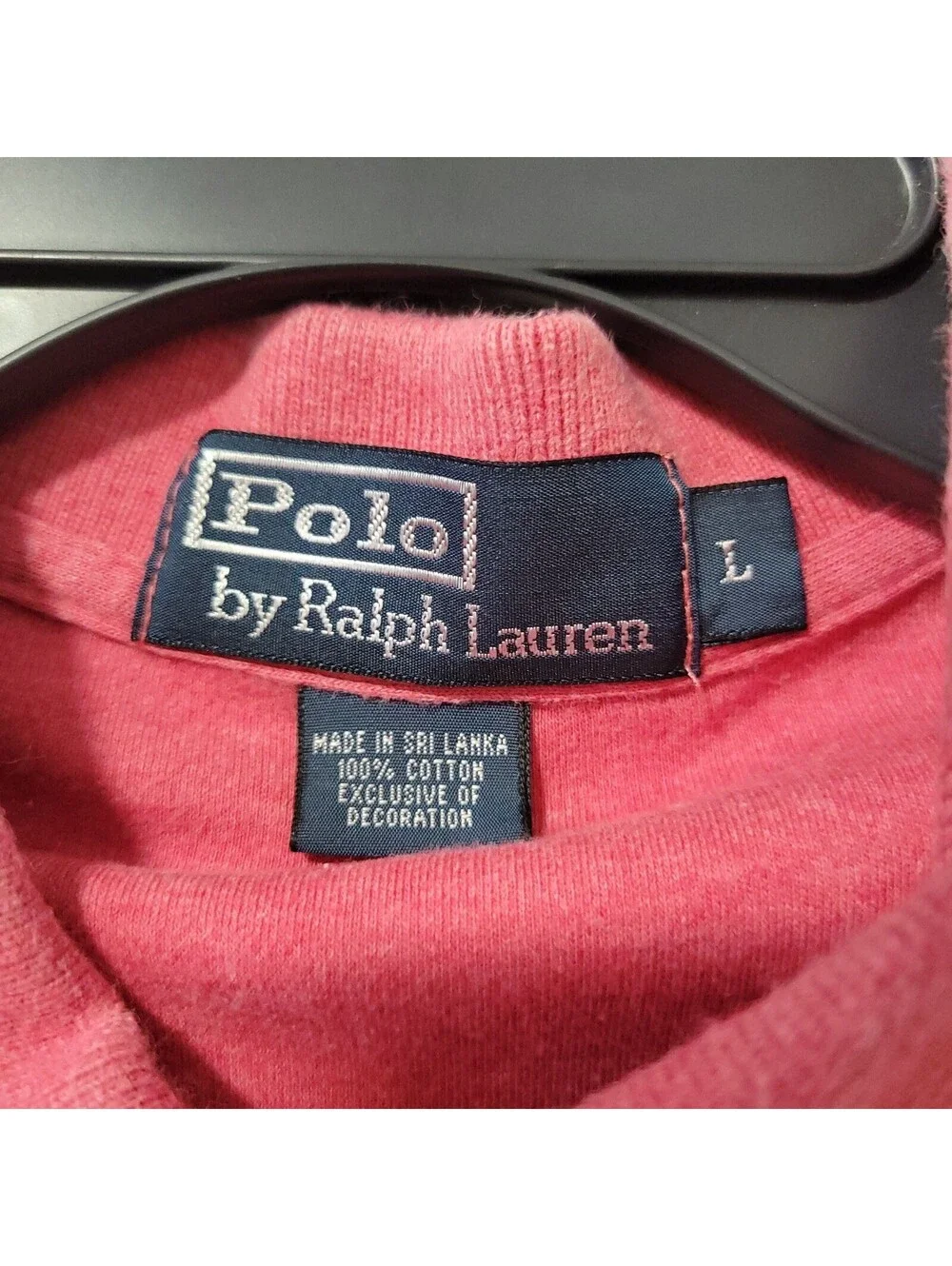 Polo Ralph Lauren Polo Shirt Mens Large Salmon Pink Short Sleeve Cotton Pony